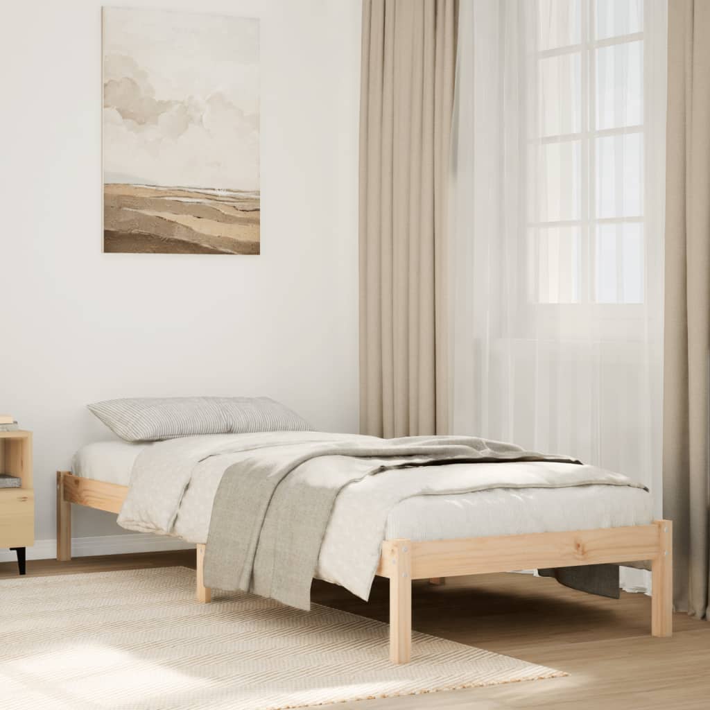 Extra Long Bed Frame without Mattress 90x210 cm Solid Wood Pine